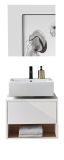 Badm�bel Set 2-teilig Glide in wei� Hochglanz und Eiche mit LED Beleuchtung 60 x 190 cm