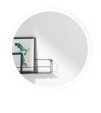 Badm�bel Set Glide in wei� Hochglanz und Eiche mit Waschbecken und LED Beleuchtung 80 x 190 cm