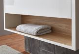 Badm�bel Set Glide in wei� Hochglanz und Eiche mit Waschbecken und LED Beleuchtung 225 x 190 cm