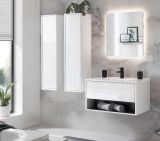 Badezimmer Hochschrank Glide in wei� Hochglanz 30 x 119 cm