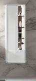 Badezimmer Hochschrank Glide in wei� Hochglanz und grau inkl. Beleuchtung 45 x 150 cm