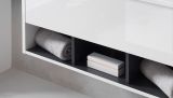 Waschbeckenunterschrank MIT Waschbecken Glide in wei� Hochglanz und grau 100 cm