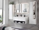 Waschbeckenunterschrank MIT Waschbecken Glide in wei� Hochglanz und grau 100 cm