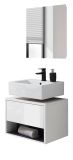 Badm�bel Set 2-teilig Glide in wei� Hochglanz und grau mit LED Beleuchtung 60 x 190 cm
