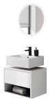 Badm�bel Set 2-teilig Glide in wei� Hochglanz und grau mit LED Beleuchtung 60 x 190 cm