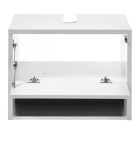 Badm�bel Set 3-teilig Glide in wei� Hochglanz und grau mit LED Beleuchtung 100 x 190 cm