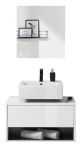 Badm�bel Set 2-teilig Glide in wei� Hochglanz und grau mit LED Beleuchtung 80 x 190 cm