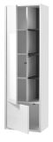 Badm�bel Set Glide in wei� Hochglanz und grau mit Waschbecken und LED Beleuchtung 195 x 190 cm