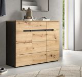 Schuhkommode Cooper in Artisan Eiche und grau Flurkommode 120 x 94 cm, Soft-Close