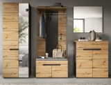 Garderobe Set 5-teilig Cooper in Artisan Eiche und grau 255 cm, Soft-Close