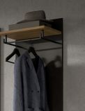 Garderobe Set 4-teilig Cooper in Artisan Eiche und Basalt Grau 220 cm, Soft-Close