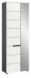 Garderobenschrank Cooper in Wei� und Grau 65 x 190 cm mit variabler Inneneinteilung, Soft-Close