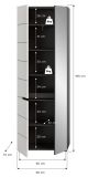 Garderobenschrank Cooper in Wei� und Grau 65 x 190 cm mit variabler Inneneinteilung, Soft-Close