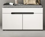 Garderobe Sitzbank Cooper in Wei� und Grau Garderobenbank 80 cm, Soft-Close
