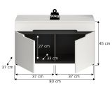 Garderobe Sitzbank Cooper in Wei� und Grau Garderobenbank 80 cm, Soft-Close