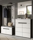 Garderobe Sitzbank Cooper in Wei� und Grau Garderobenbank 80 cm, Soft-Close