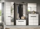 Garderobe Sitzbank Cooper in Wei� und Grau Garderobenbank 80 cm, Soft-Close