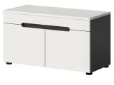Garderobe Sitzbank Cooper in Wei� und Grau Garderobenbank 80 cm, Soft-Close