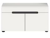 Garderobe Sitzbank Cooper in Wei� und Grau Garderobenbank 80 cm, Soft-Close