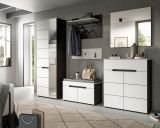 Garderobenpaneel Cooper Wei� und Grau, Set 2-teilig mit Hakenleiste 80 cm