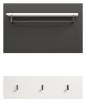 Garderobenpaneel Cooper Wei� und Grau, Set 2-teilig mit Hakenleiste 80 cm