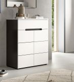 Schuhkommode Cooper in Wei� und Basalt Grau, Flurkommode 80 x 94 cm mit Soft-Close