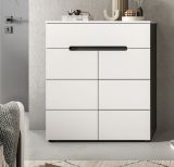 Schuhkommode Cooper in Wei� und Basalt Grau, Flurkommode 80 x 94 cm mit Soft-Close