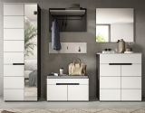 Garderobe Set 6-teilig Cooper Wei� und Basalt Grau 255 x 190 cm, Soft-Close