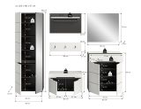 Garderobe Set 6-teilig Cooper Wei� und Basalt Grau 255 x 190 cm, Soft-Close