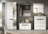 Garderobe Set 6-teilig Cooper Wei� und Basalt Grau 255 x 190 cm, Soft-Close