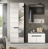 Garderobe Set 4-teilig Cooper in Wei� und Basalt Grau 160 cm, Soft-Close