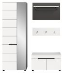 Garderobe Set 4-teilig Cooper in Wei� und Basalt Grau 160 cm, Soft-Close