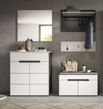 Garderobe Set 5-teilig Cooper Wei� und Basalt Grau 175 cm, Soft-Close