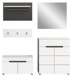 Garderobe Set 5-teilig Cooper Wei� und Basalt Grau 175 cm, Soft-Close