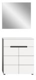 Garderobe Set 2-teilig Cooper in wei� und grau Schuhkommode und Spiegel, Soft-Close