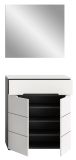 Garderobe Set 2-teilig Cooper in wei� und grau Schuhkommode und Spiegel, Soft-Close