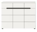 Schuhkommode Cooper Wei� und Basalt Grau 120 x 94 cm, Vollauszug und Soft-Close