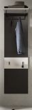 Garderobenpaneel Cooper in Basalt Grau und Wei�, Wandgarderobe 45 x 165 cm