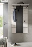 Garderobenpaneel Cooper in Wei� und Basalt Grau, Wandgarderobe 80 x 141 cm