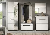 Garderobe Set 5-teilig Cooper in Wei� und Basalt Grau, Komplett-Set 255 cm mit Soft-Close