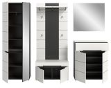 Garderobe Set 5-teilig Cooper in Wei� und Basalt Grau, Komplett-Set 255 cm mit Soft-Close