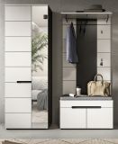 Garderobe Set 3-teilig Cooper in Wei� und Basalt Grau 160 cm, Soft-Close