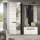 Garderobe Set 3-teilig Cooper in Wei� und Basalt Grau 160 cm, Soft-Close