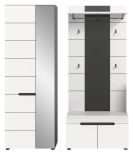 Garderobe Set 3-teilig Cooper in Wei� und Basalt Grau 160 cm, Soft-Close