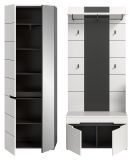 Garderobe Set 3-teilig Cooper in Wei� und Basalt Grau 160 cm, Soft-Close