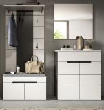 Garderobe Set 4-teilig Cooper in Wei� und Basalt Grau 175 cm, Soft-Close