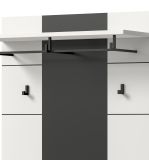 Garderobe Set 4-teilig Cooper in Wei� und Basalt Grau 175 cm, Soft-Close