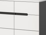 Garderobe Set 3-teilig Cooper in Wei� und Basalt Grau 215 cm, Soft-Close und Vollauszug