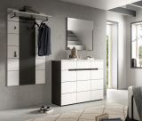 Garderobe Set 3-teilig Cooper in Wei� und Basalt Grau 215 cm, Soft-Close und Vollauszug