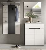 Garderobe Set 3-teilig Cooper in wei� und grau 175 cm, Soft-Close